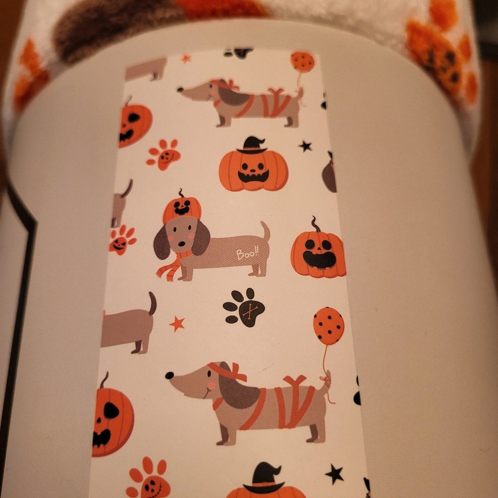 Halloween Dog Blanket with Dachshund Print